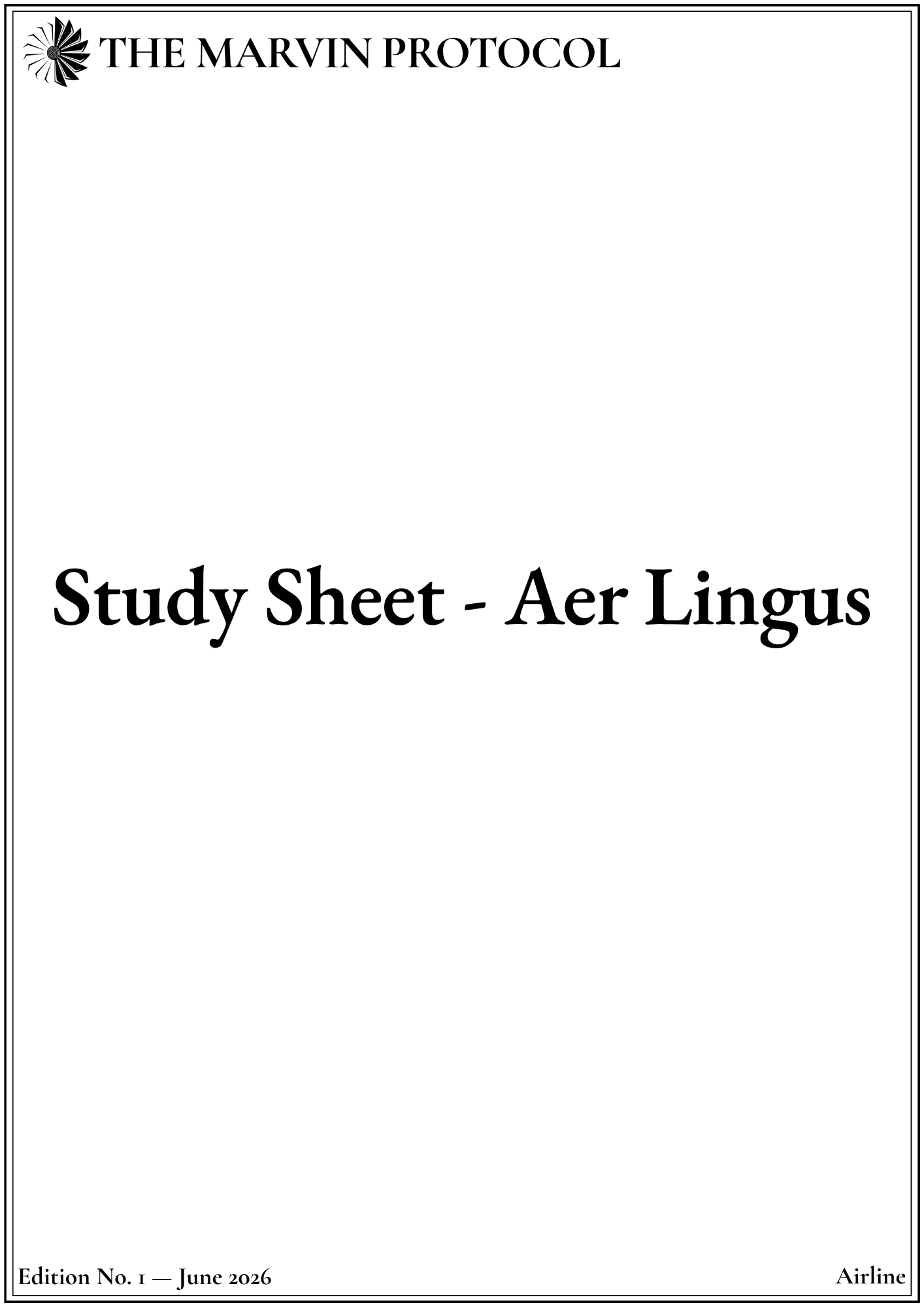 Study Sheet - Aer Lingus