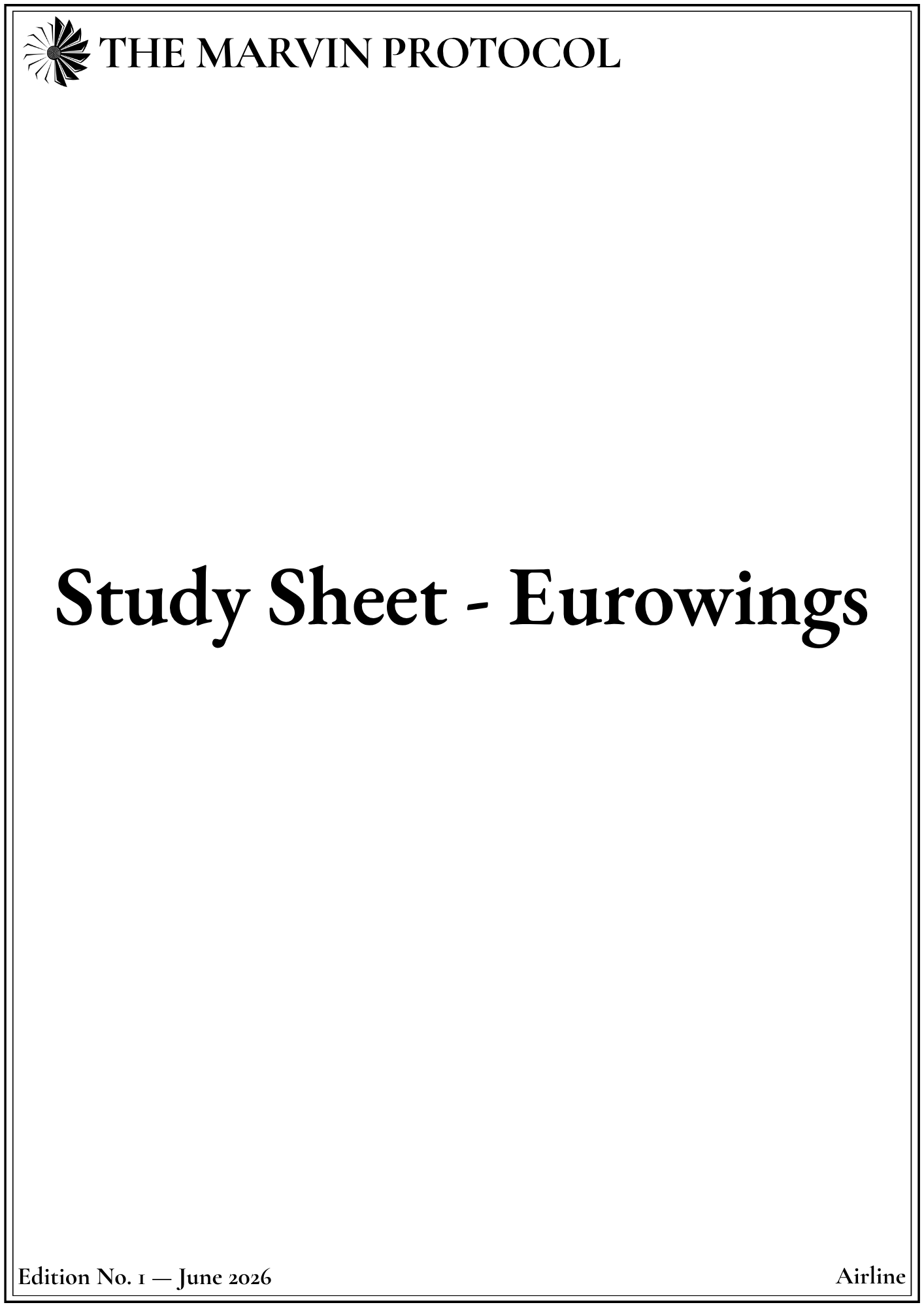 Study Sheet - Eurowings