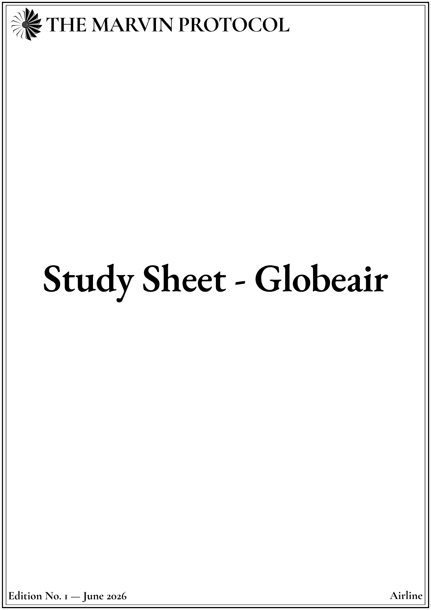 Study Sheet - Globeair
