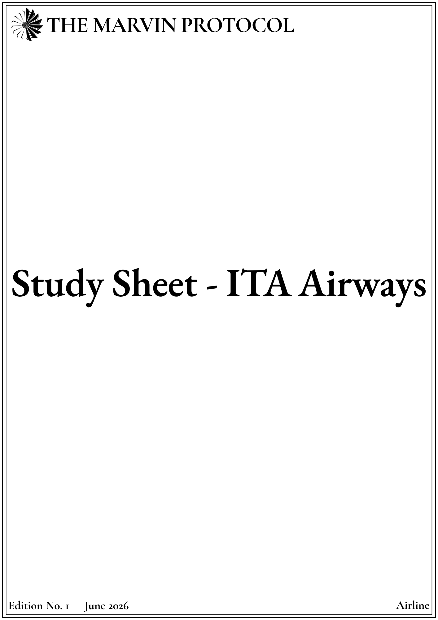 Study Sheet - ITA Airways