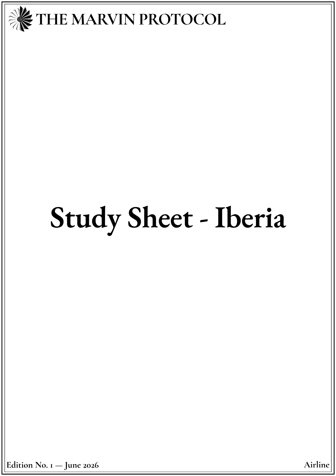 Study Sheet - Iberia