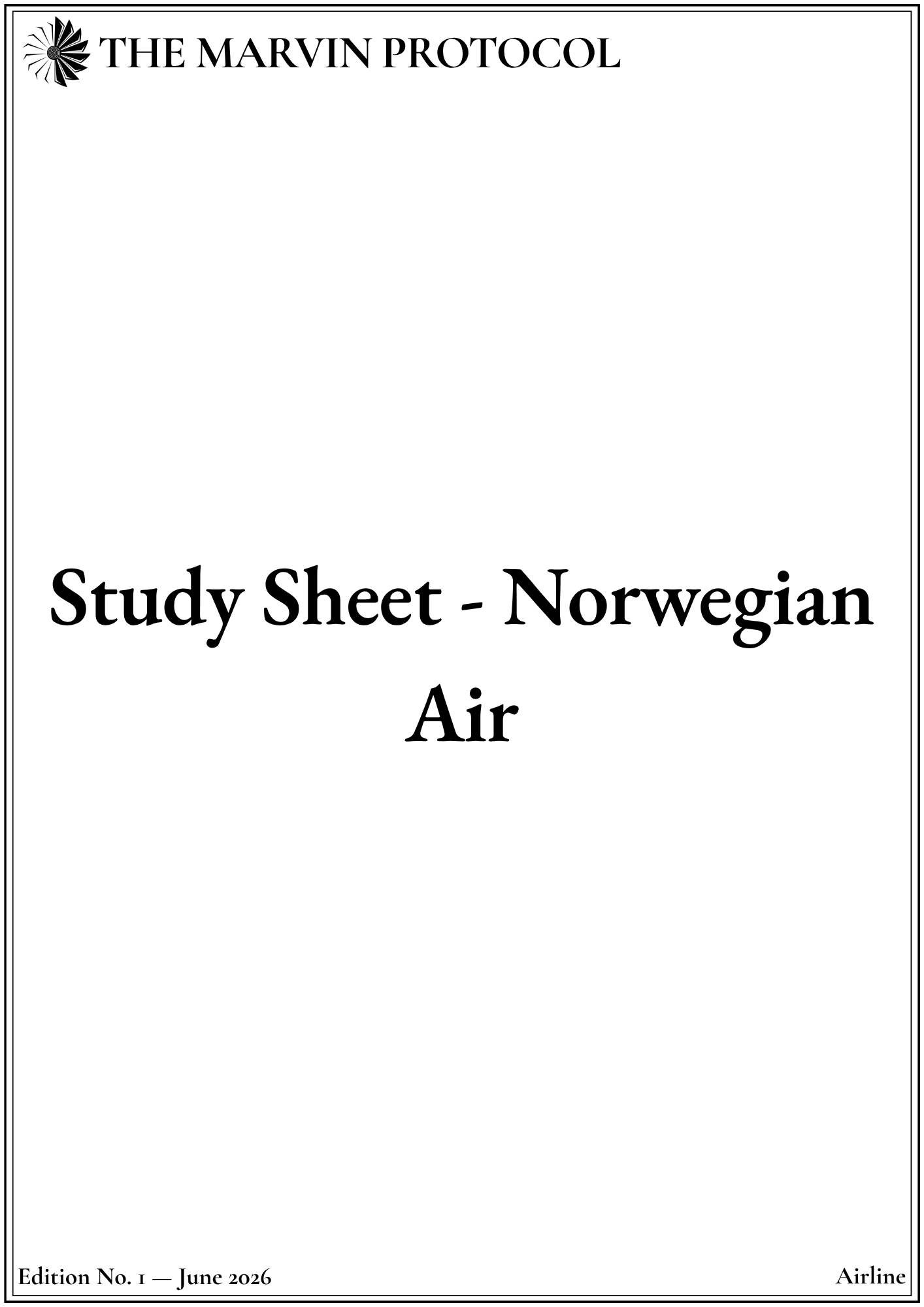 Study Sheet - Norwegian Air