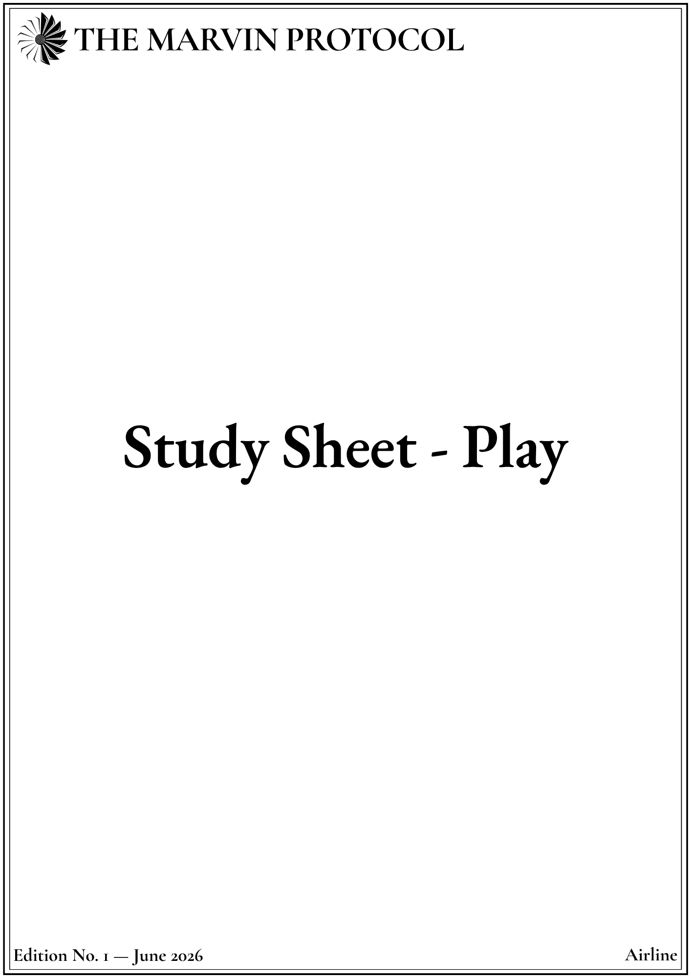 Study Sheet - Play