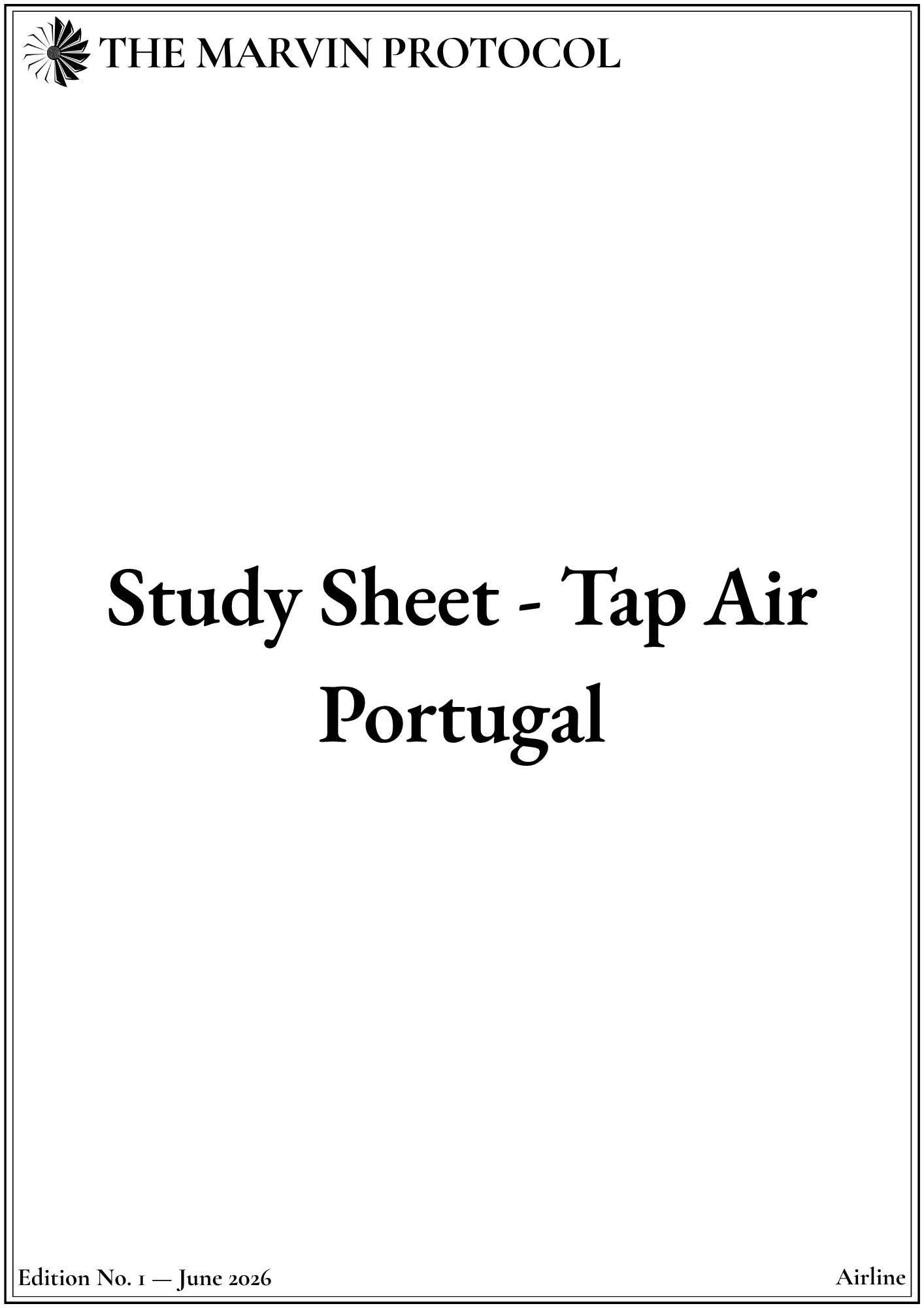 Study Sheet - Tap Air Portugal