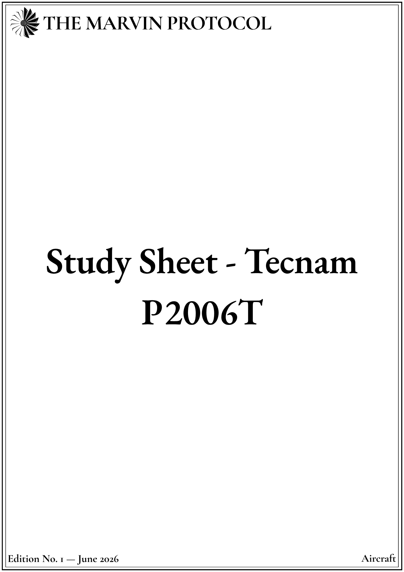 study-sheet-tecnam-p2006t