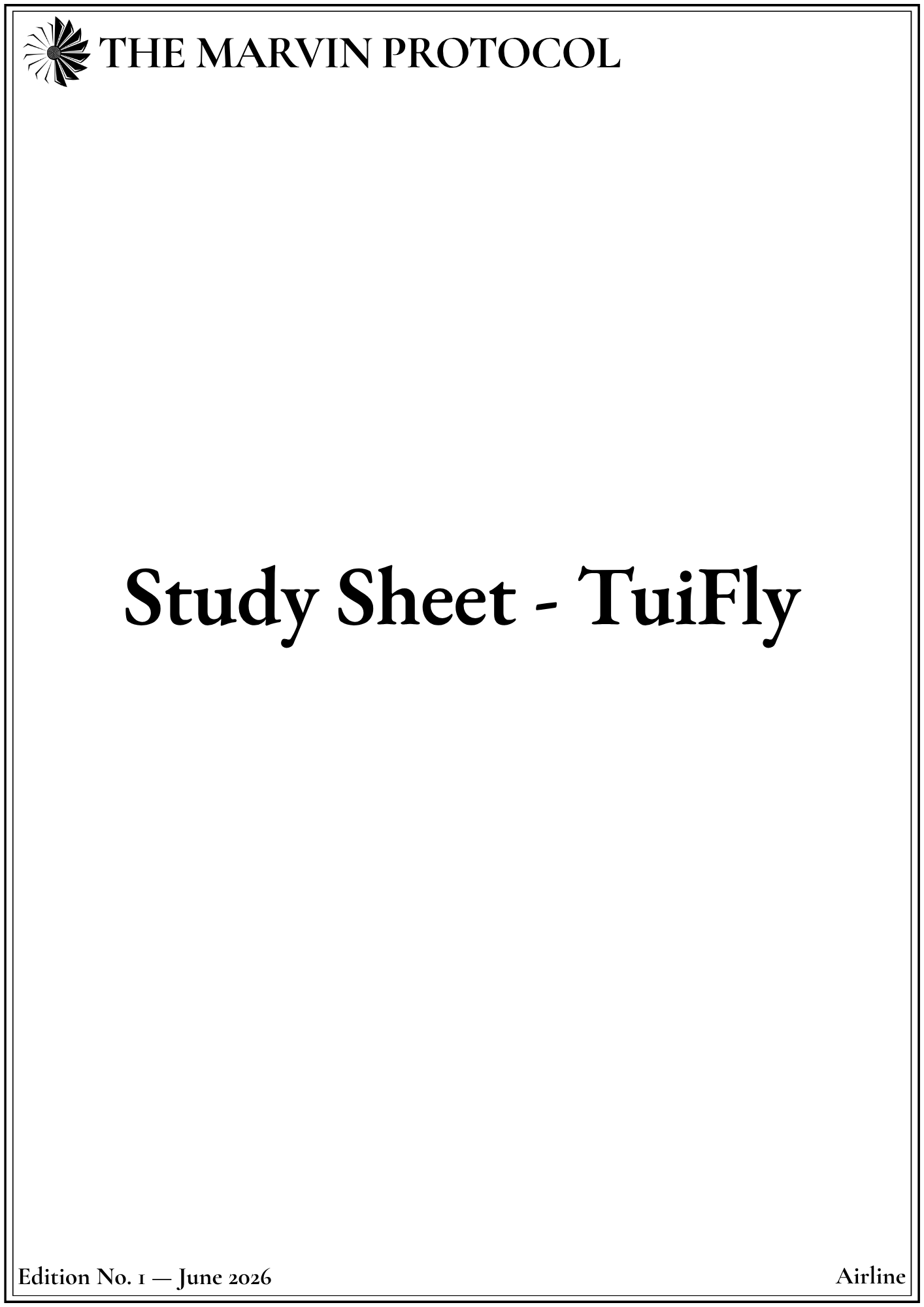 Study Sheet - TuiFly
