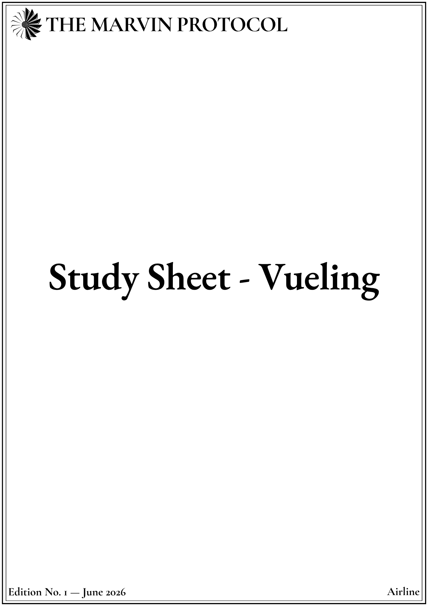 Study Sheet - Vueling