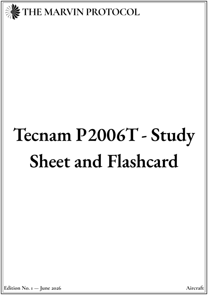 Study Sheet and Flashcard - Tecnam P2006T